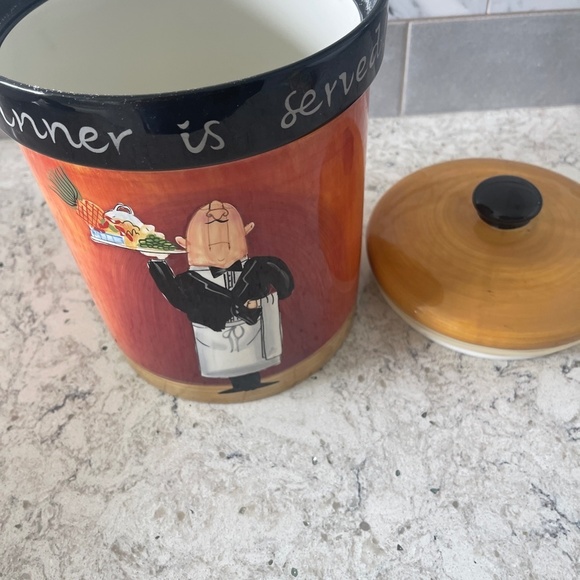 Dinner‎ Is Served Large Canister 8' with Lid - Picture 7 of 9